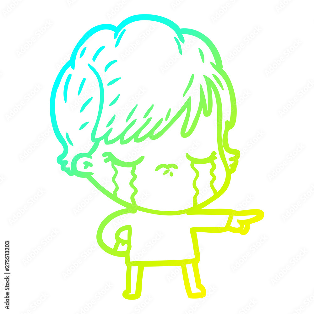 cold gradient line drawing cartoon woman crying cold gradient line drawing cartoon woman crying