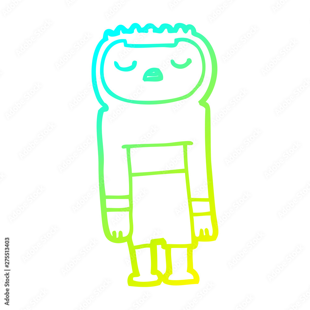 cold gradient line drawing cartoon robot cold gradient line drawing cartoon robot