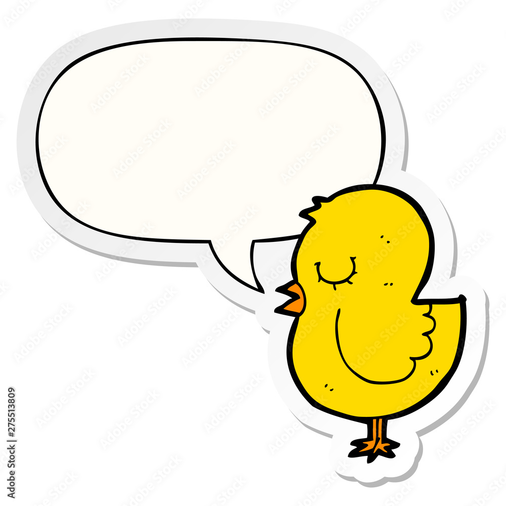 cartoon bird and speech bubble sticker cartoon bird and speech bubble sticker