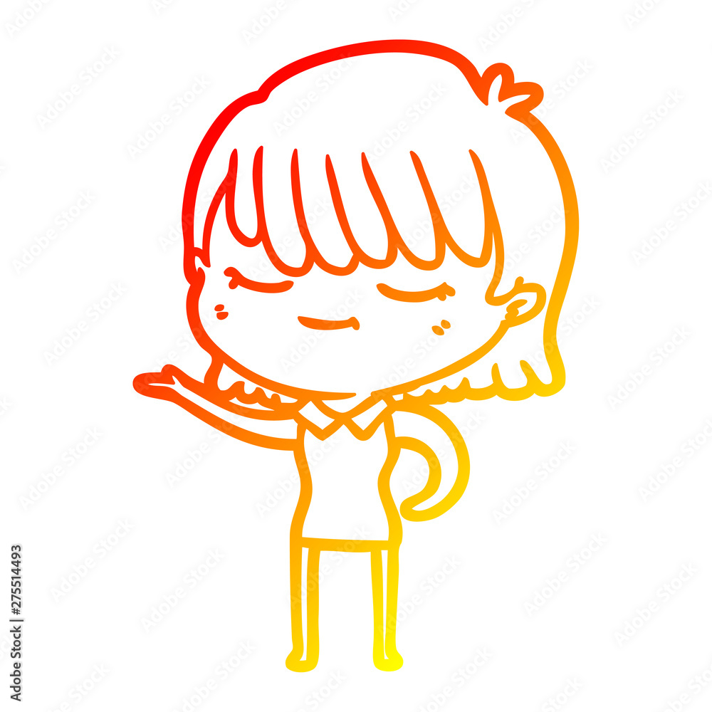 warm gradient line drawing cartoon woman warm gradient line drawing cartoon woman