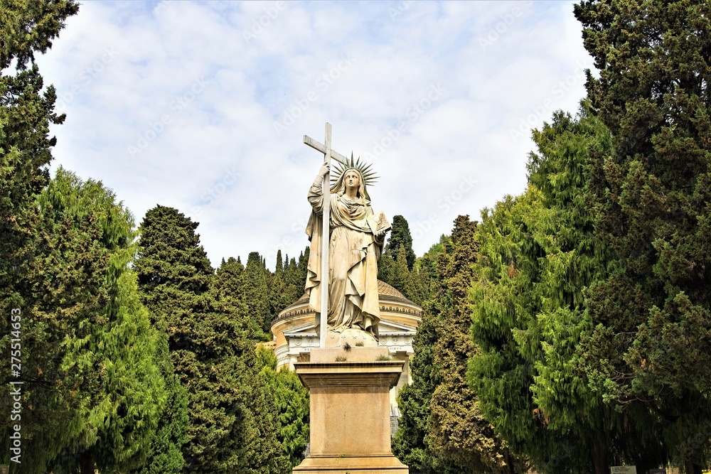 Statue in Genoa Cemetery, Genoa, Liguria, Italy