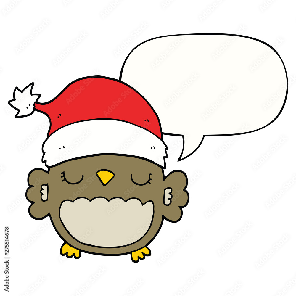 cute christmas owl and speech bubble cute christmas owl and speech bubble