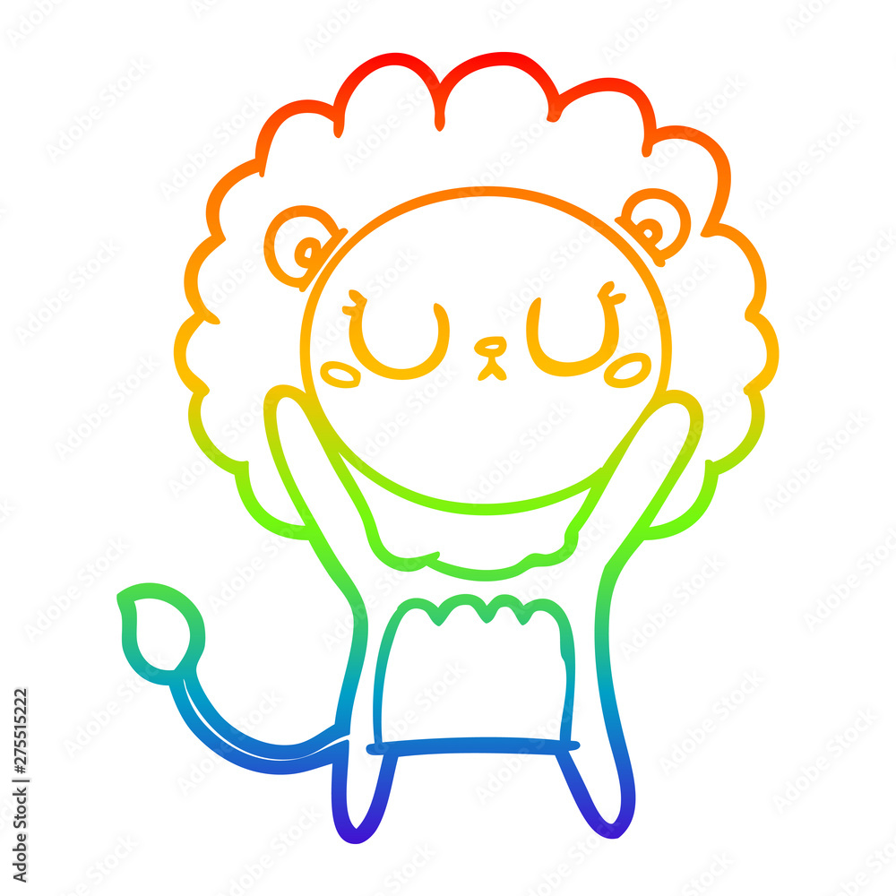 rainbow gradient line drawing cartoon lion rainbow gradient line drawing cartoon lion