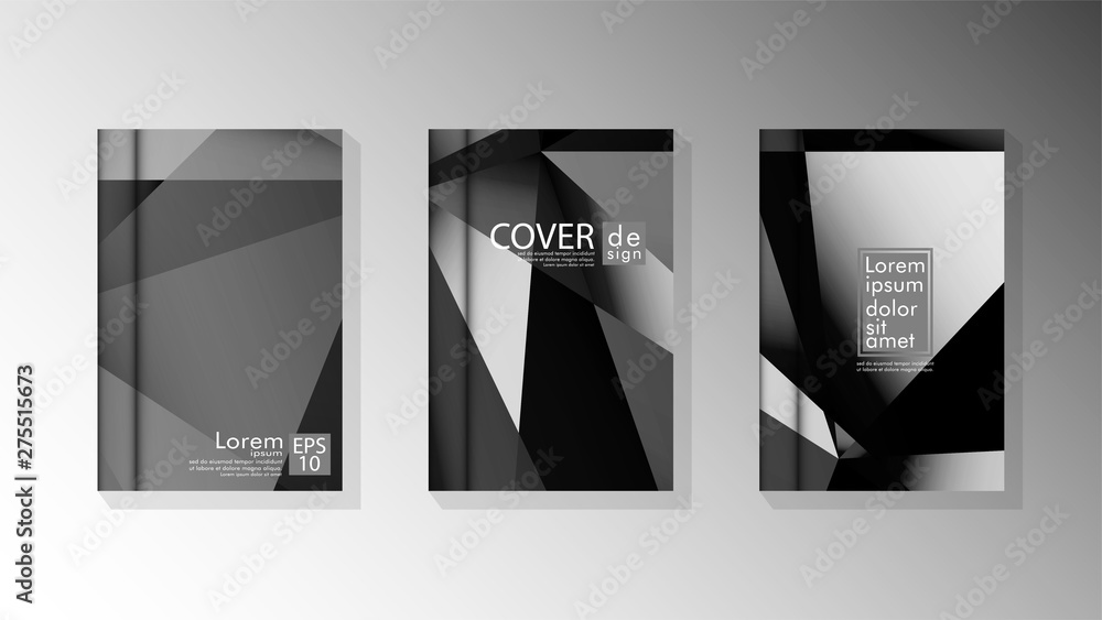 Set Cover design poster with geometric layered triangles Set Cover design poster with geometric layered triangles