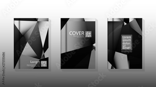 Set Cover design poster with geometric layered triangles