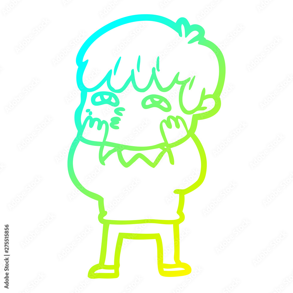 cold gradient line drawing cartoon curious man cold gradient line drawing cartoon curious man