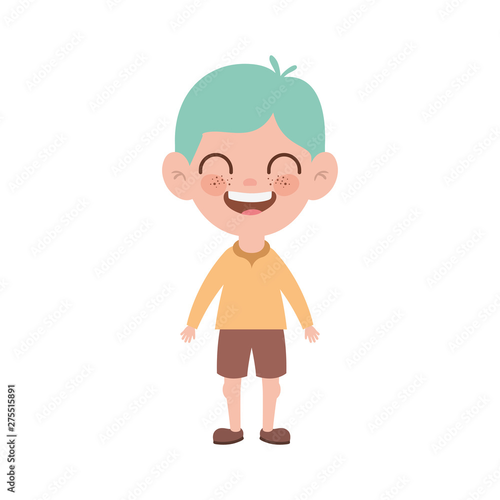 baby boy standing smiling on white background