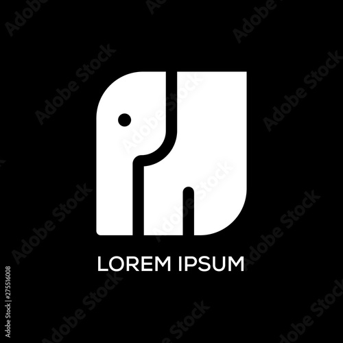 elephant vector minimalist illustration