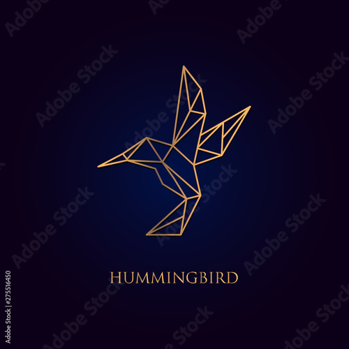 gold hummingbirds line art logo designs