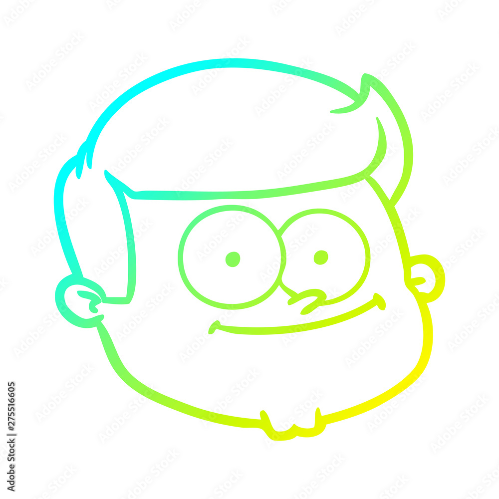 cold gradient line drawing cartoon male face cold gradient line drawing cartoon male face