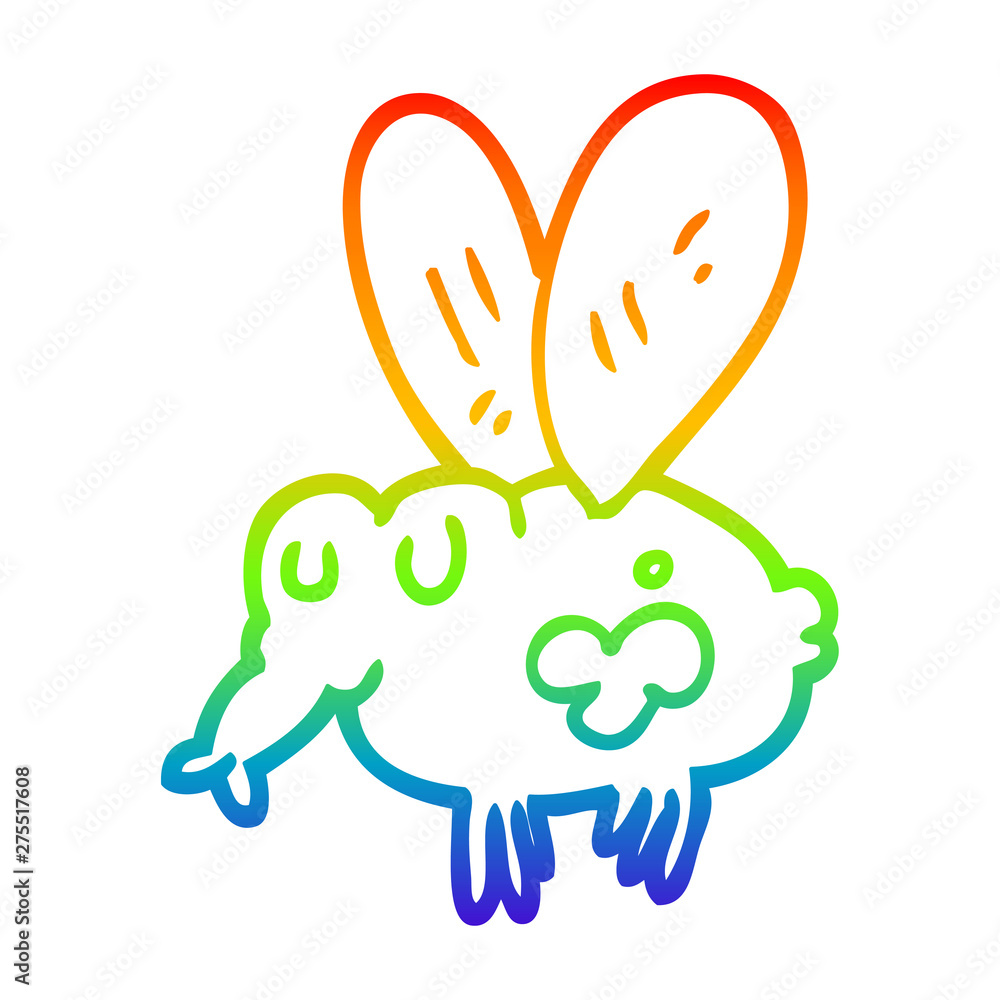 rainbow gradient line drawing cartoon fly rainbow gradient line drawing cartoon fly