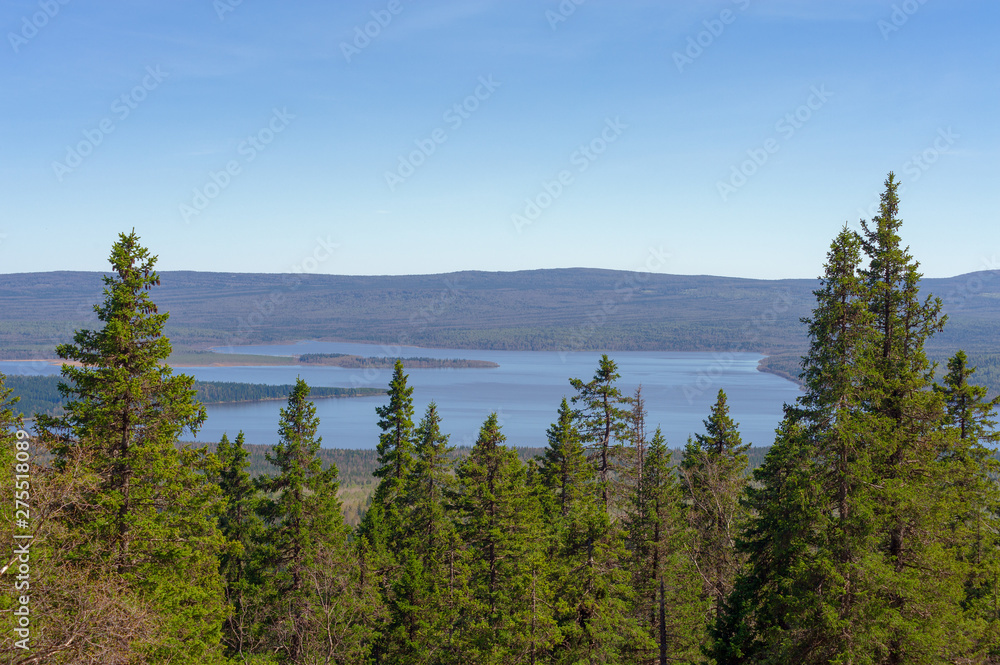 View of Lake Zyuratkul from the slope of the mountain