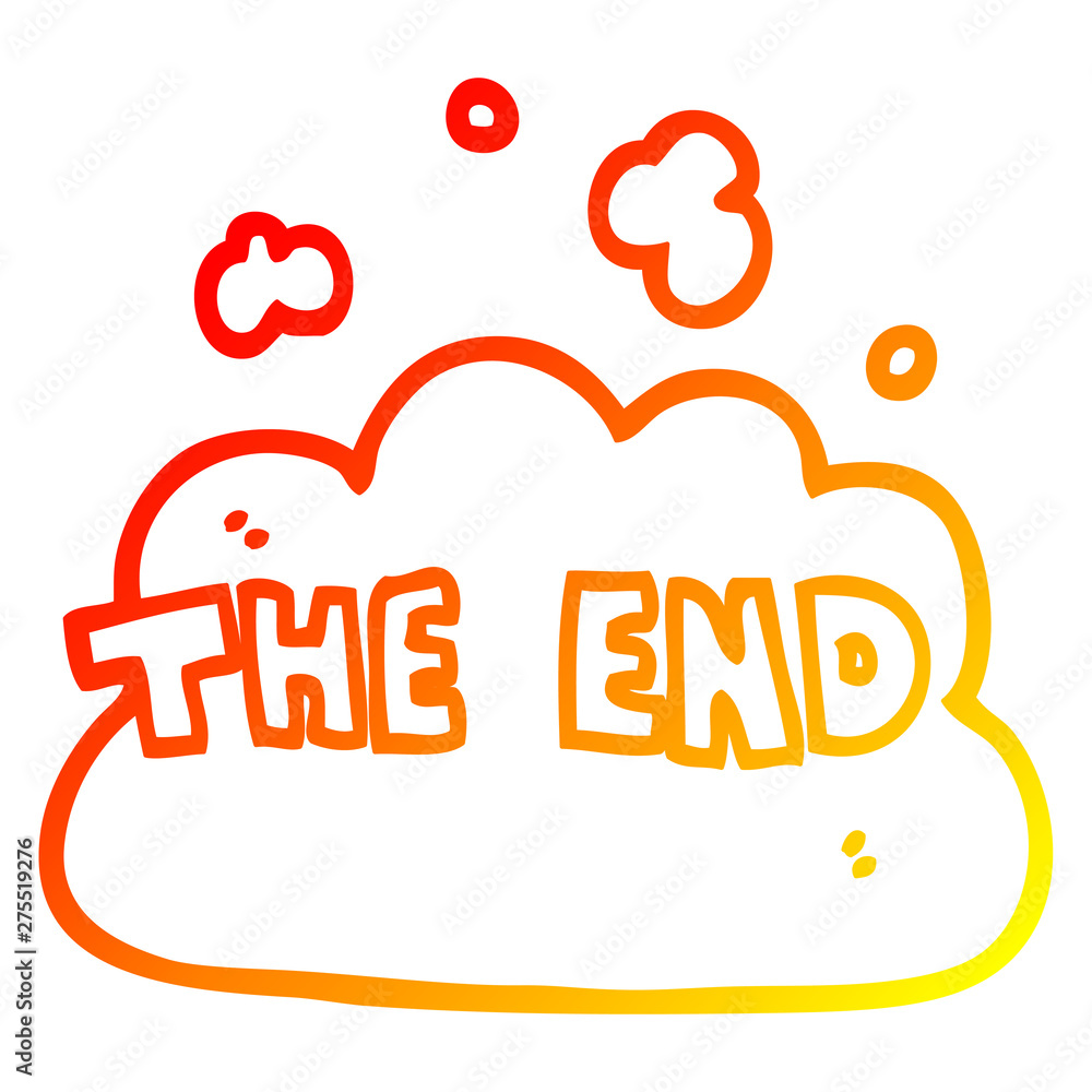 warm gradient line drawing cartoon the end font warm gradient line drawing cartoon the end font
