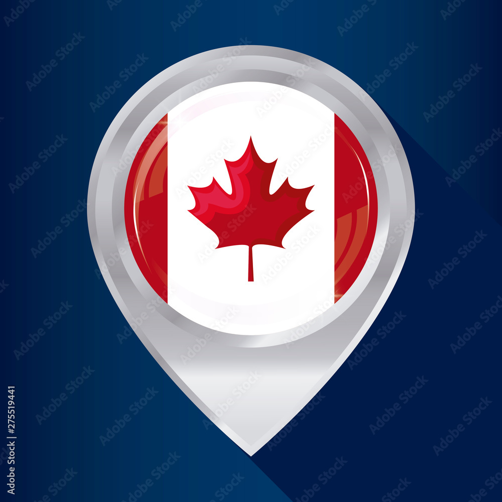 flag of canada in shape pin location flag of canada in shape pin location
