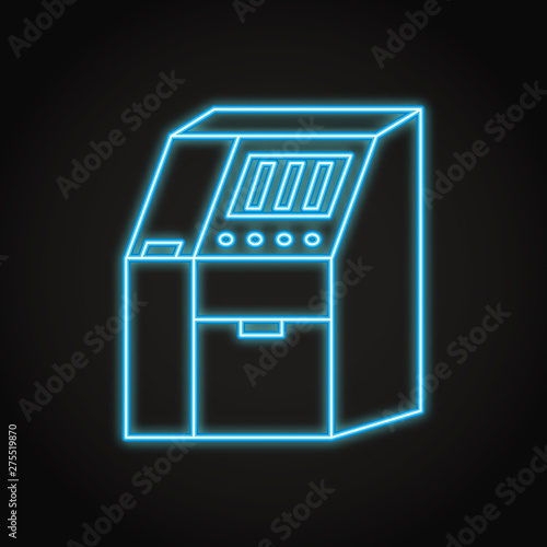 Sequenator machine icon in neon line style
