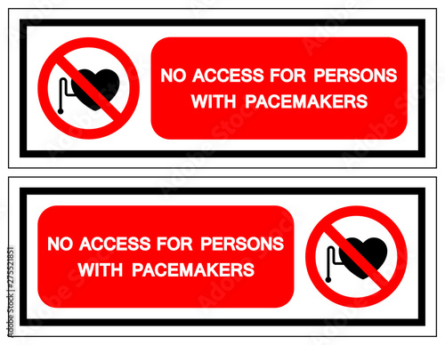 No Access For Persons With Pacemakers Symbol Sign, Vector Illustration, Isolate On White Background Label .EPS10