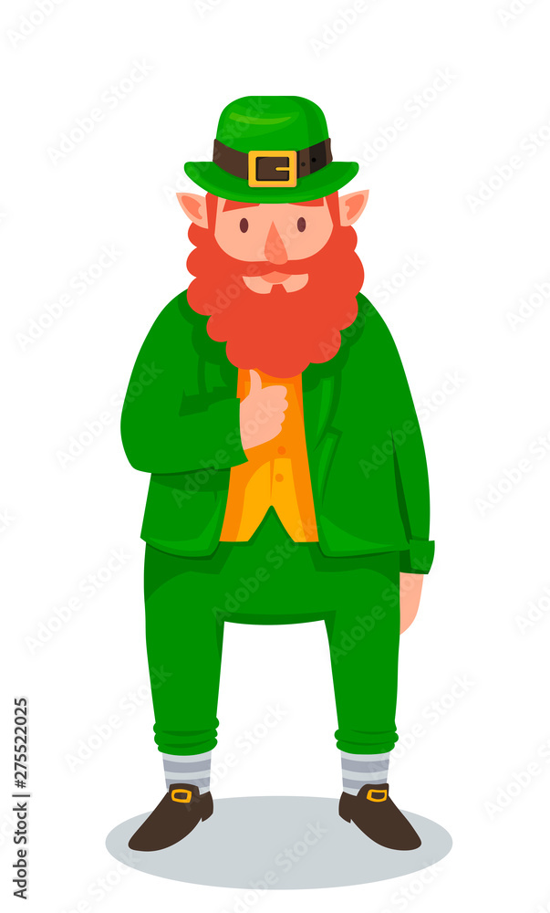 Funny Cartoon Leprechaun Doing the Famous Dab Move. vector illustration Funny Cartoon Leprechaun Doing the Famous Dab Move. vector illustration