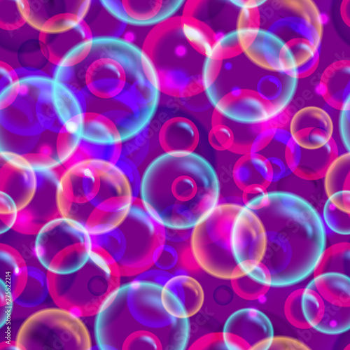 Bubble vector seamless purple pattern