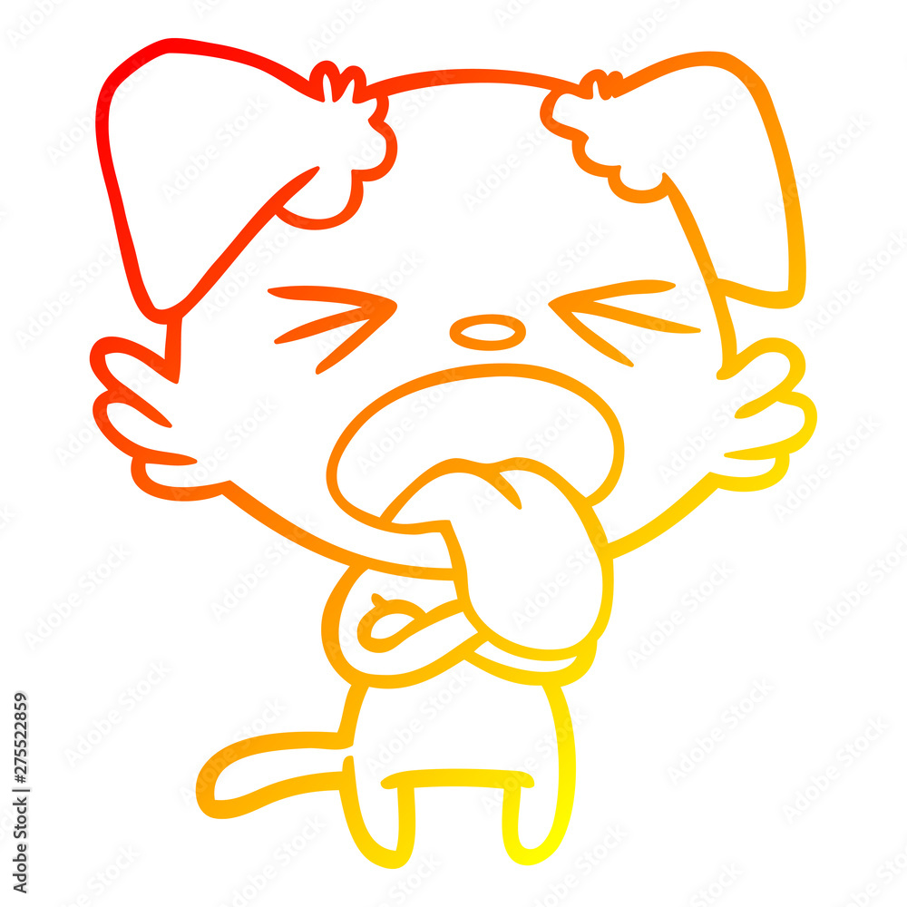 warm gradient line drawing cartoon disgusted dog warm gradient line drawing cartoon disgusted dog