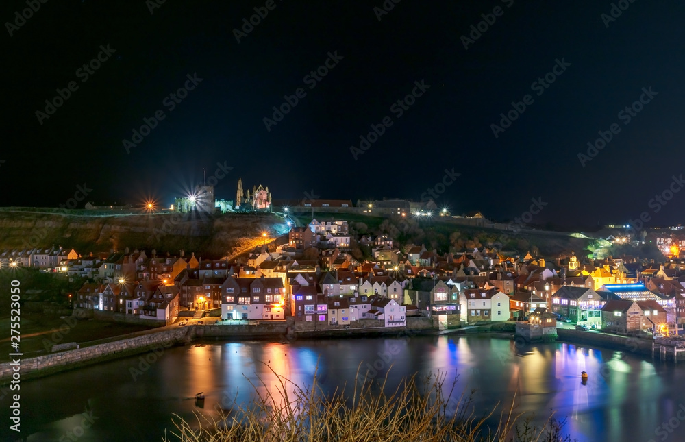 Whitby at night.