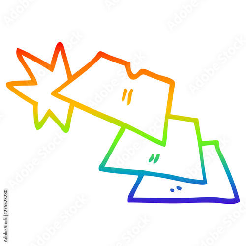rainbow gradient line drawing cartoon shiny razorblades