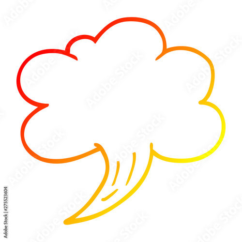 warm gradient line drawing cartoon gust of air