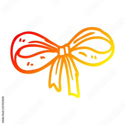 warm gradient line drawing cartoon tied bow