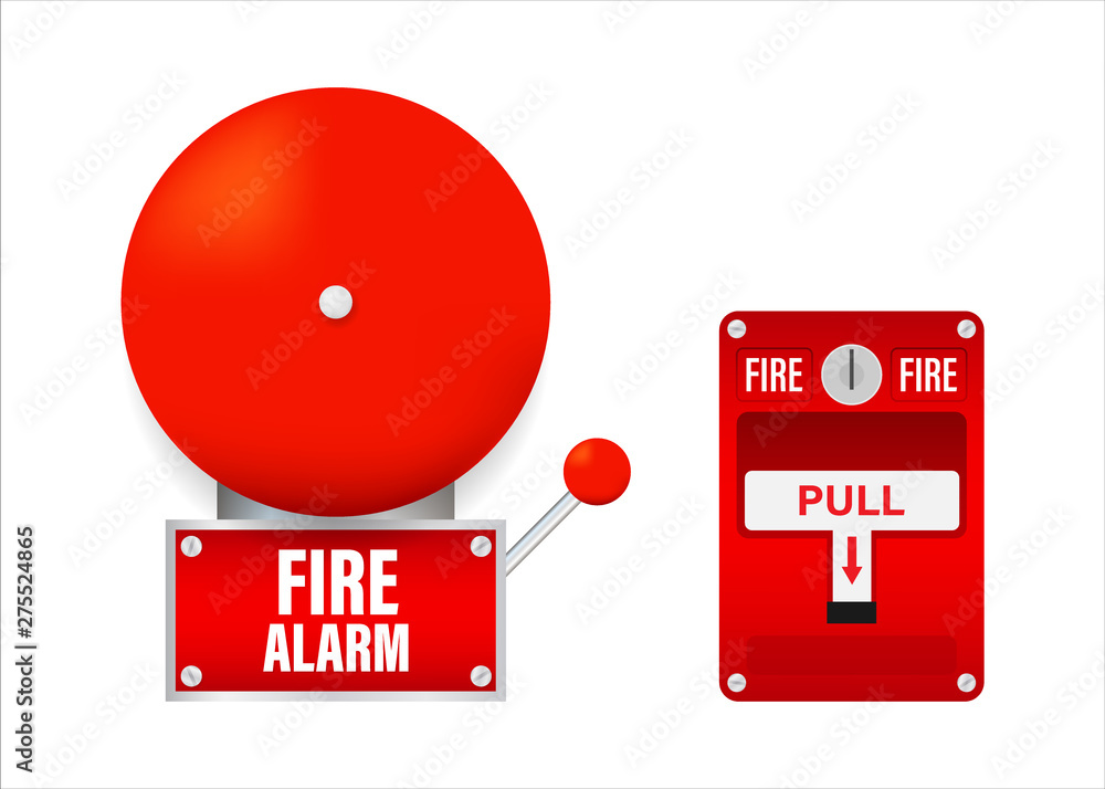 Fire alarm system. Fire equipment. Vector stock illustration Stock ...