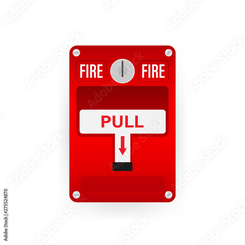 Fire alarm system. Fire equipment. Vector stock illustration
