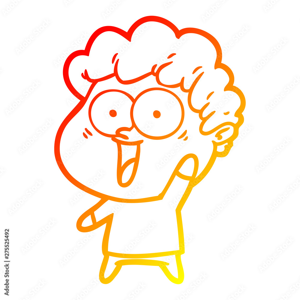 warm gradient line drawing cartoon happy man warm gradient line drawing cartoon happy man