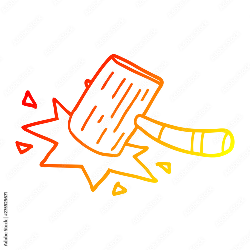 warm gradient line drawing cartoon mallet warm gradient line drawing cartoon mallet