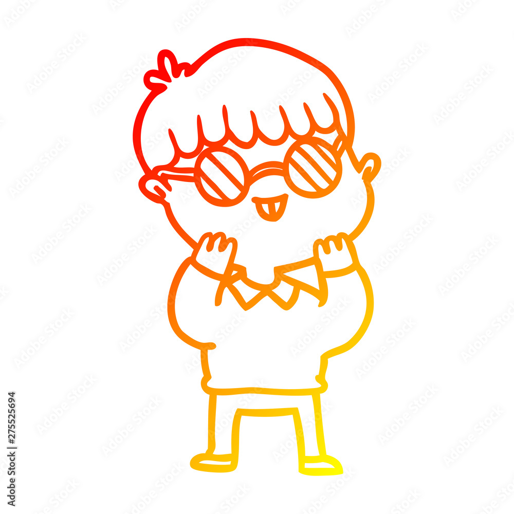 warm gradient line drawing cartoon boy wearing spectacles warm gradient line drawing cartoon boy wearing spectacles