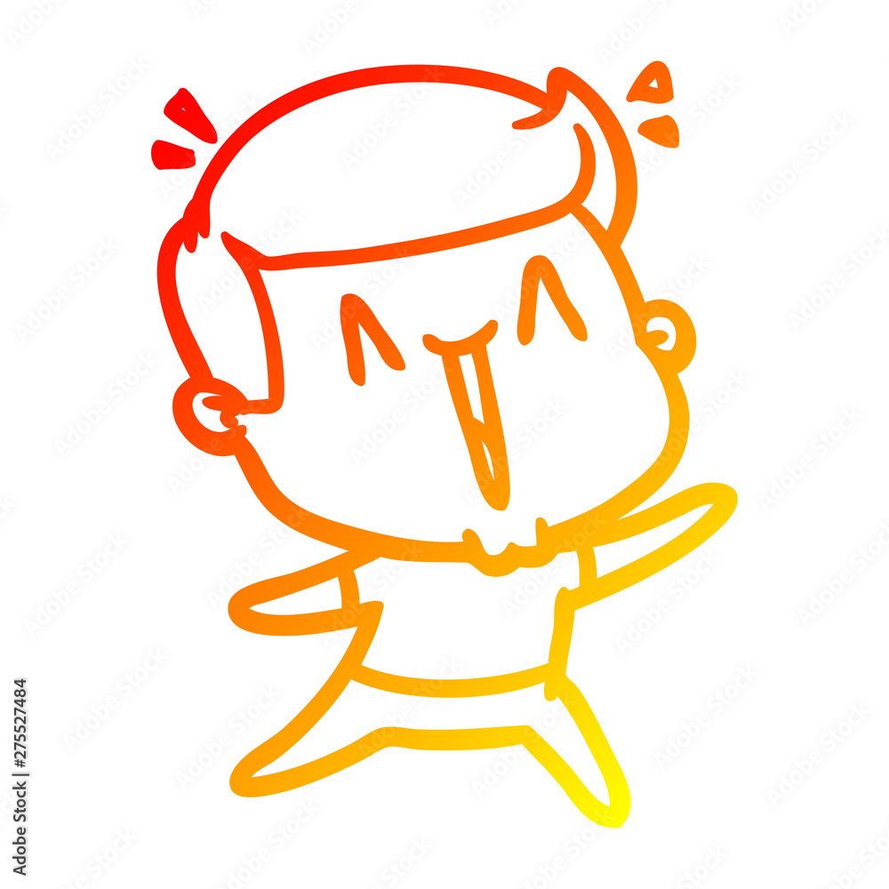 warm gradient line drawing cartoon happy man warm gradient line drawing cartoon happy man