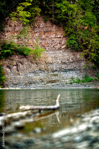 mountain river, landscape in the Carpathian Mountains, view on the rock