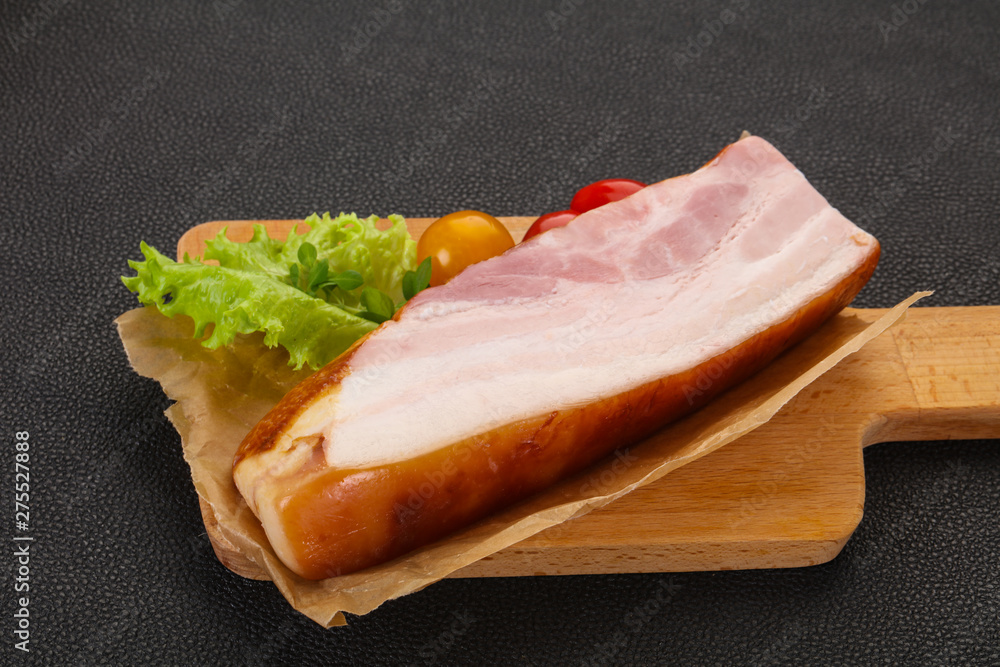 Smoked pork breast with salad leaves Smoked pork breast with salad leaves