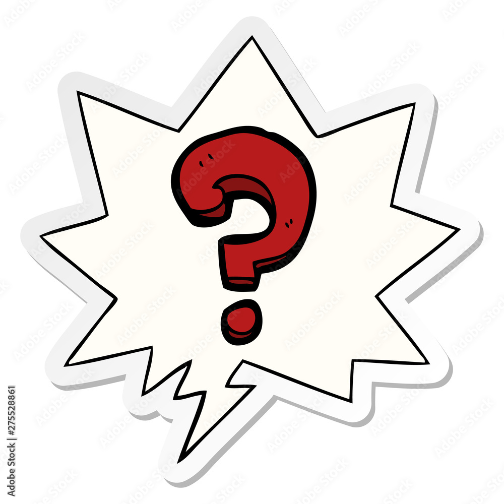 cartoon question mark and speech bubble sticker cartoon question mark and speech bubble sticker