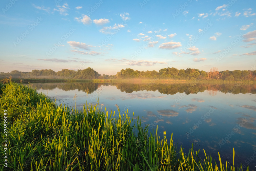 landscape with lake and sky landscape with lake and sky