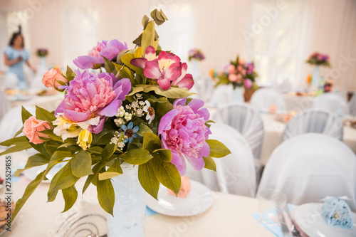 tables at the wedding