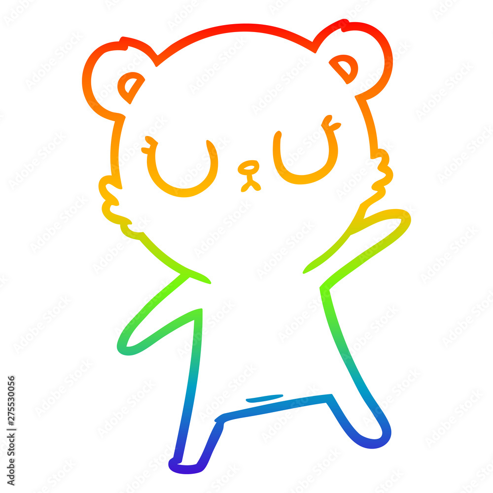 rainbow gradient line drawing peaceful cartoon bear rainbow gradient line drawing peaceful cartoon bear