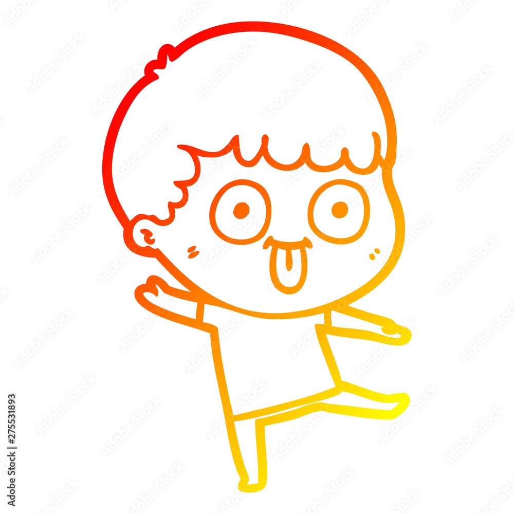 warm gradient line drawing cartoon dumb kid warm gradient line drawing cartoon dumb kid