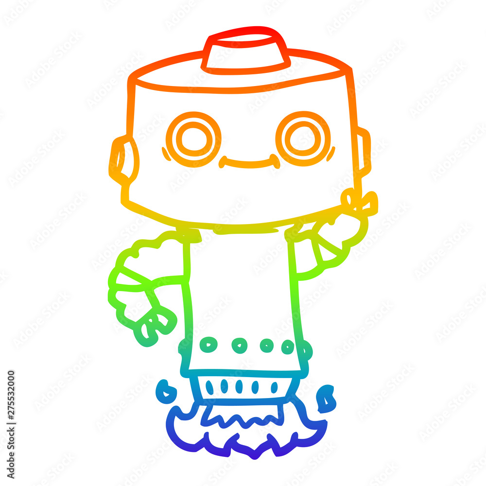 rainbow gradient line drawing cartoon robot rainbow gradient line drawing cartoon robot