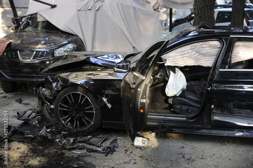 Air bags deployed from a nasty car accident