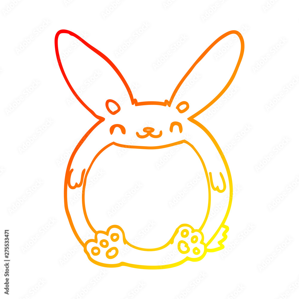 warm gradient line drawing cartoon rabbit warm gradient line drawing cartoon rabbit