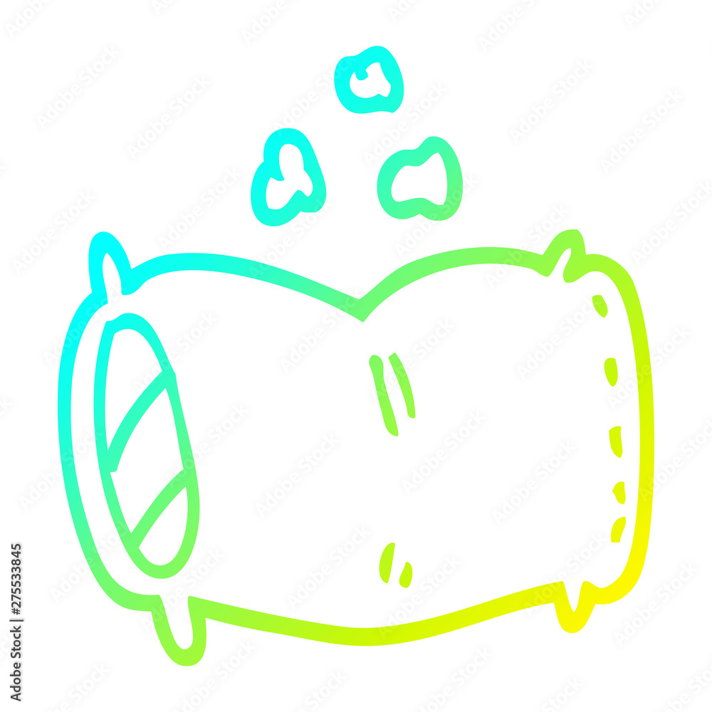 Fototapeta premium cold gradient line drawing cartoon fluffy pillow