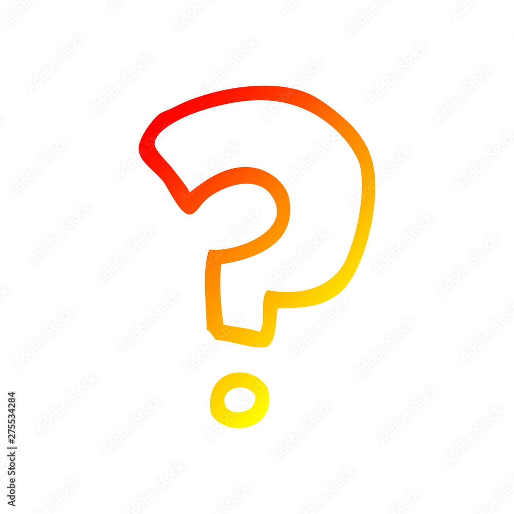 warm gradient line drawing cartoon question mark warm gradient line drawing cartoon question mark
