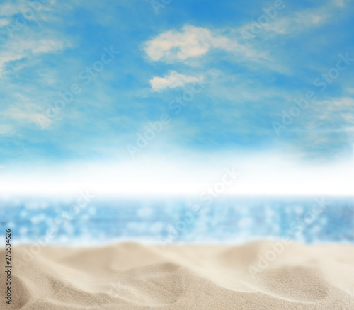 Beach sand on white background. Mockup for design