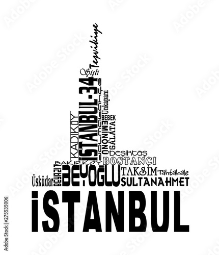 Canvas Print `istanbul` typography, tee shirt graphics