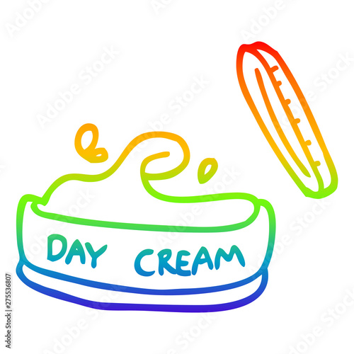 rainbow gradient line drawing cartoon moisturizer jar