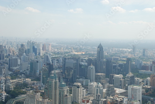 Wonderful view of the huge Bangkok from the top floor of the skyscraper