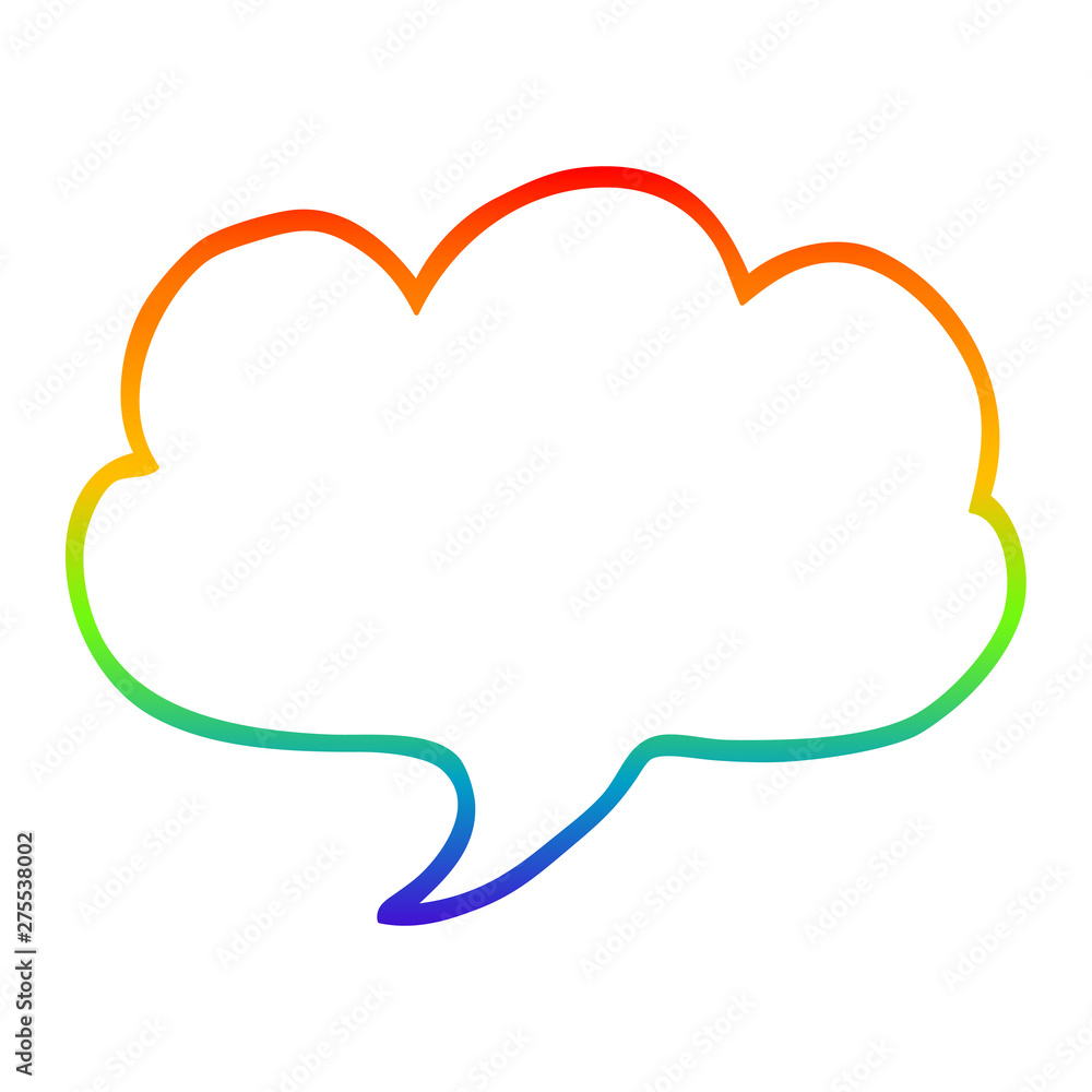rainbow gradient line drawing cartoon expression bubble rainbow gradient line drawing cartoon expression bubble
